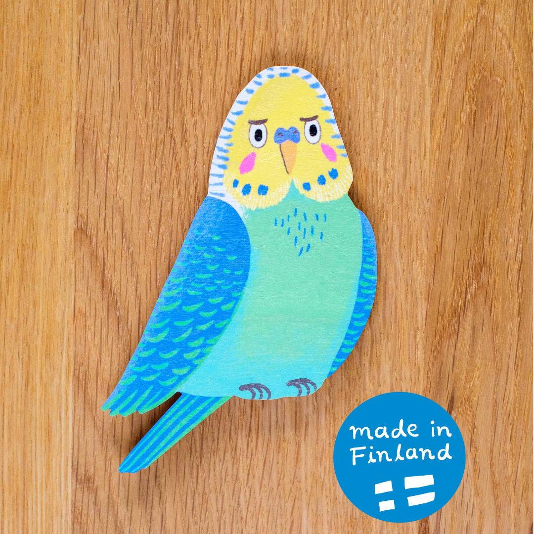 Budgie Green XS wooden wall piece