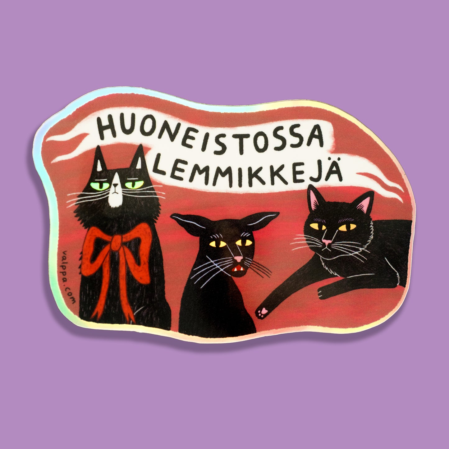 Huoneistossa lemmikkejä mustat kissat sticker