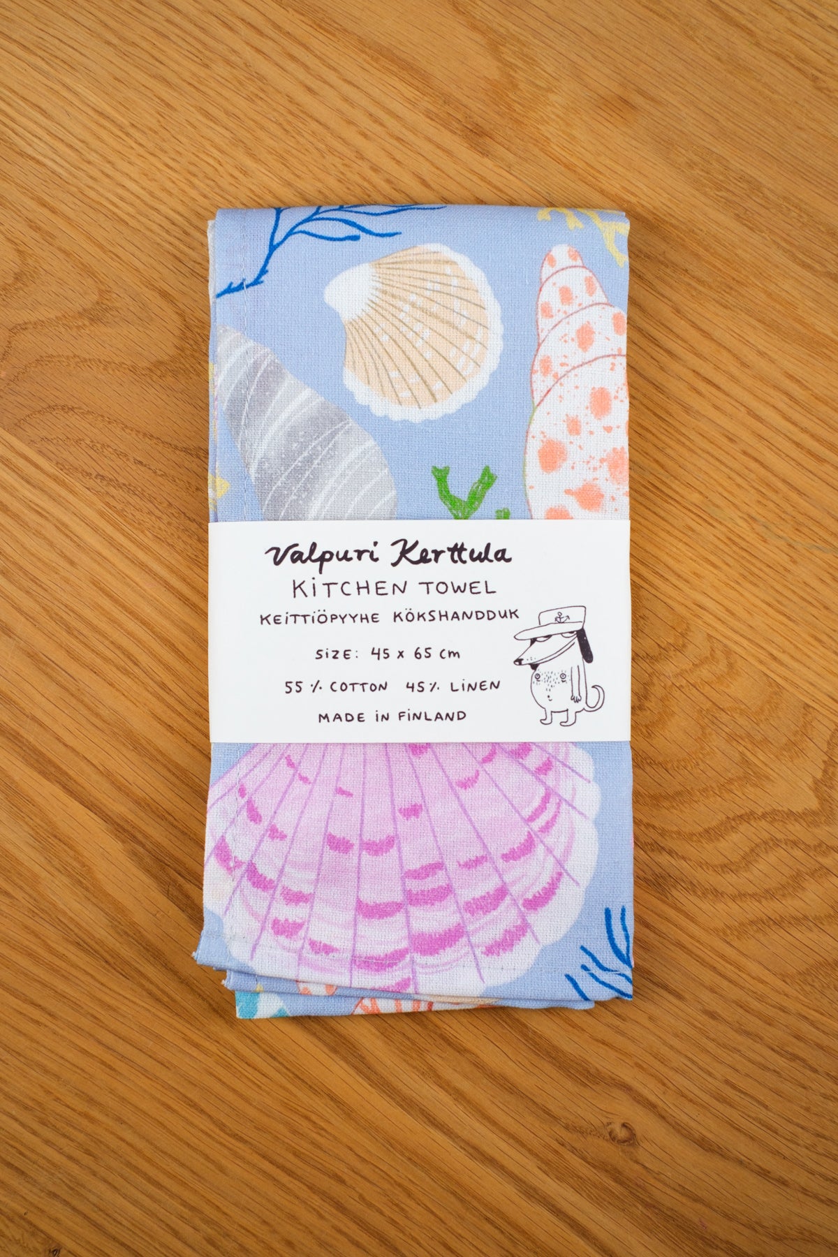 Seashells Blue kitchen towel