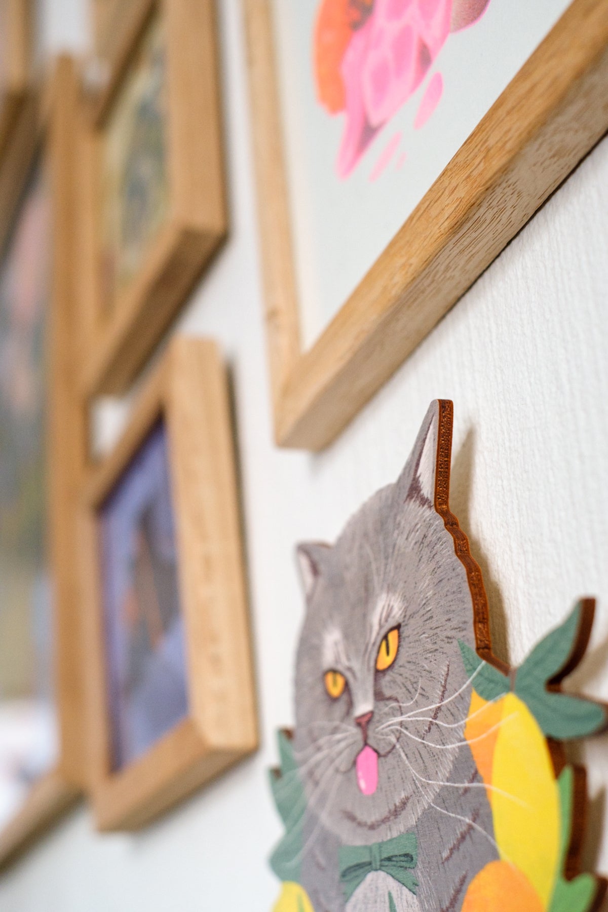 Lemon Cat XS wooden wall piece