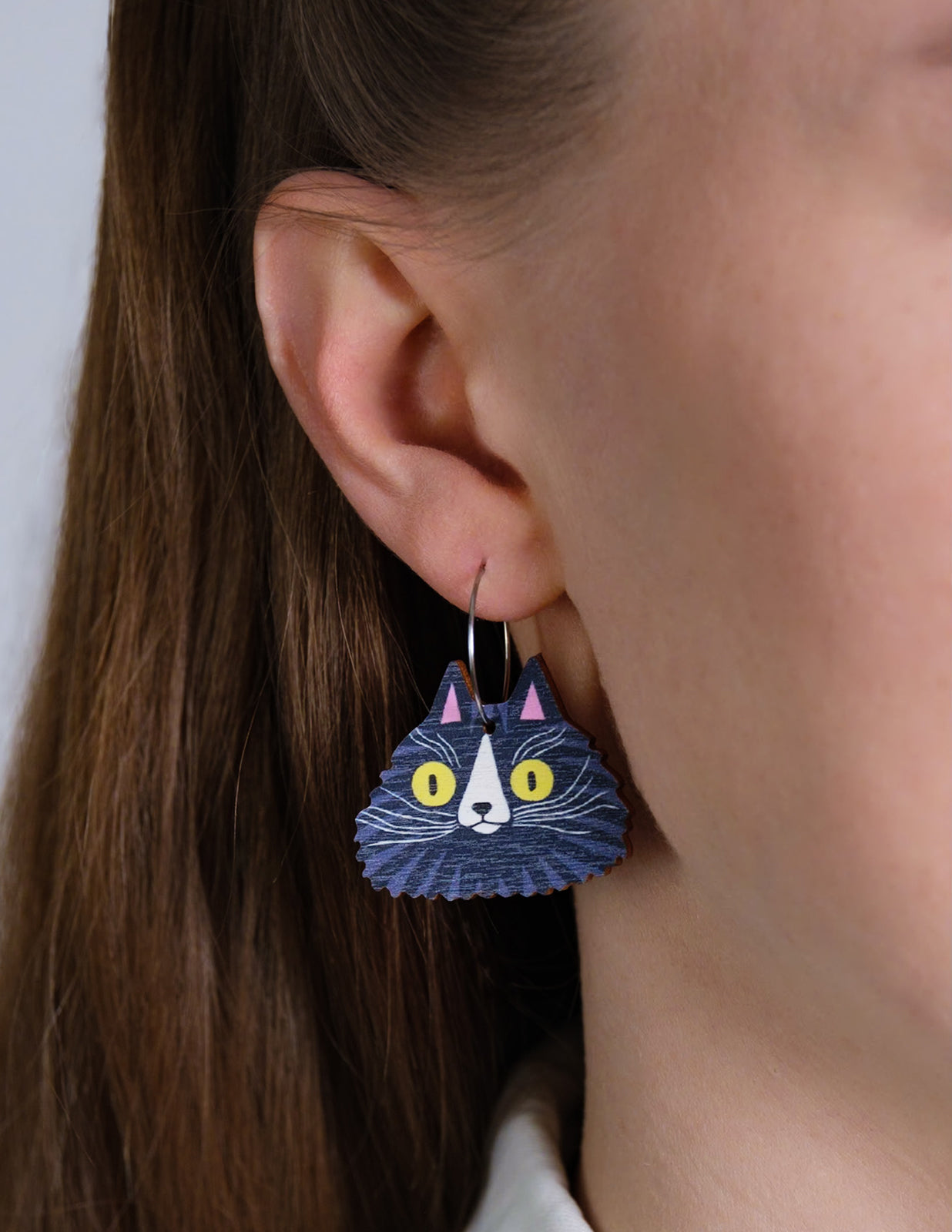 Cat Face Black earrings