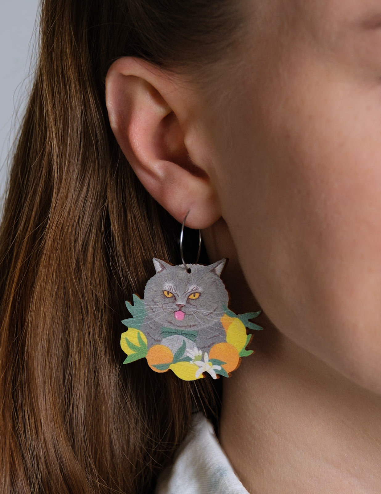 Lemon Cat earrings