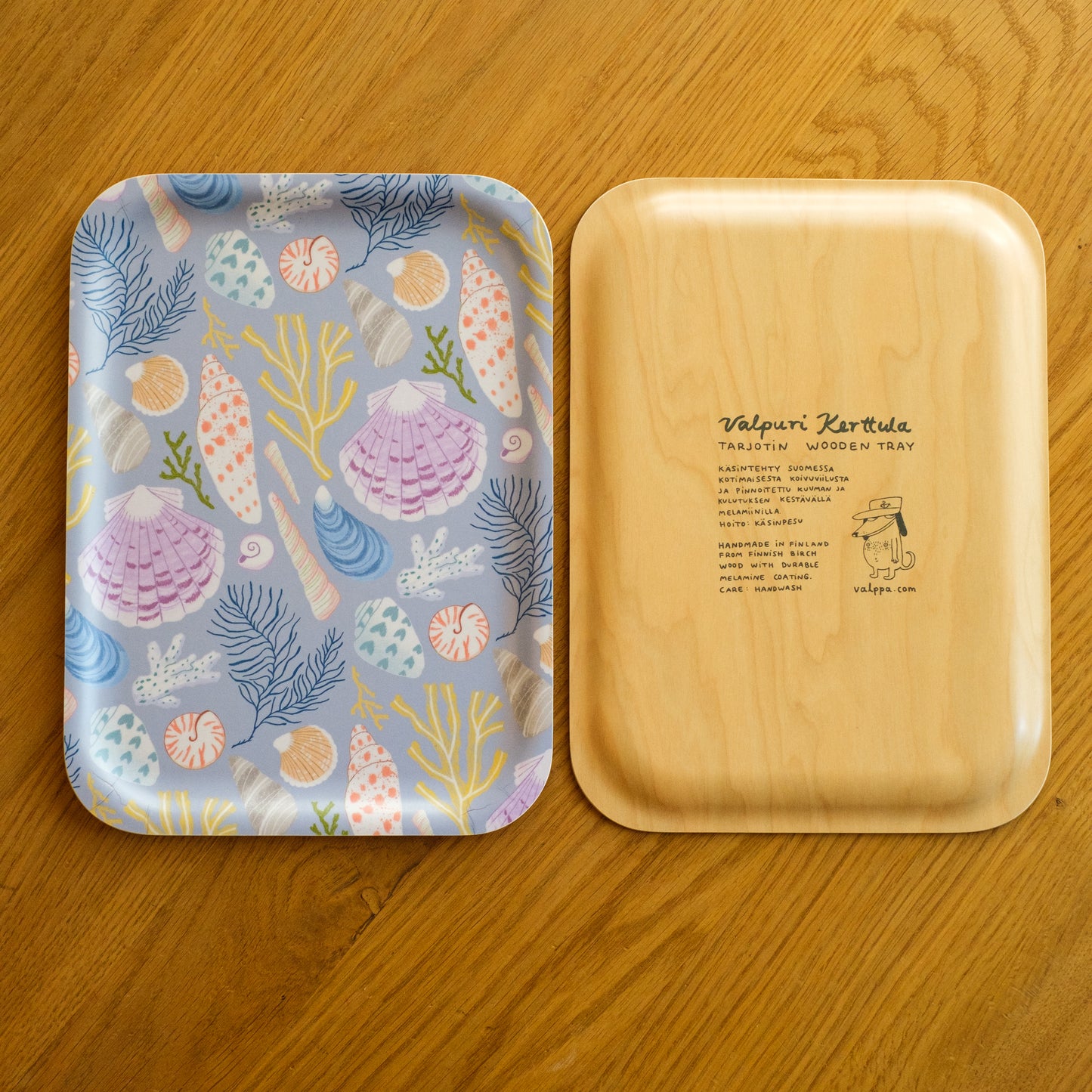 Seashells wooden tray