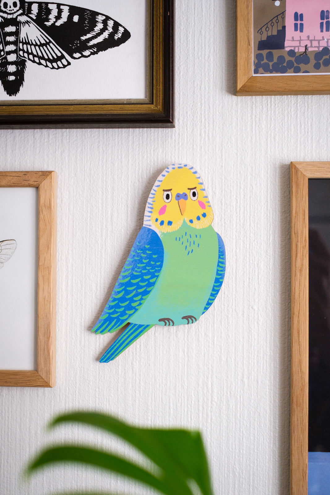 Budgie Green XS wooden wall piece