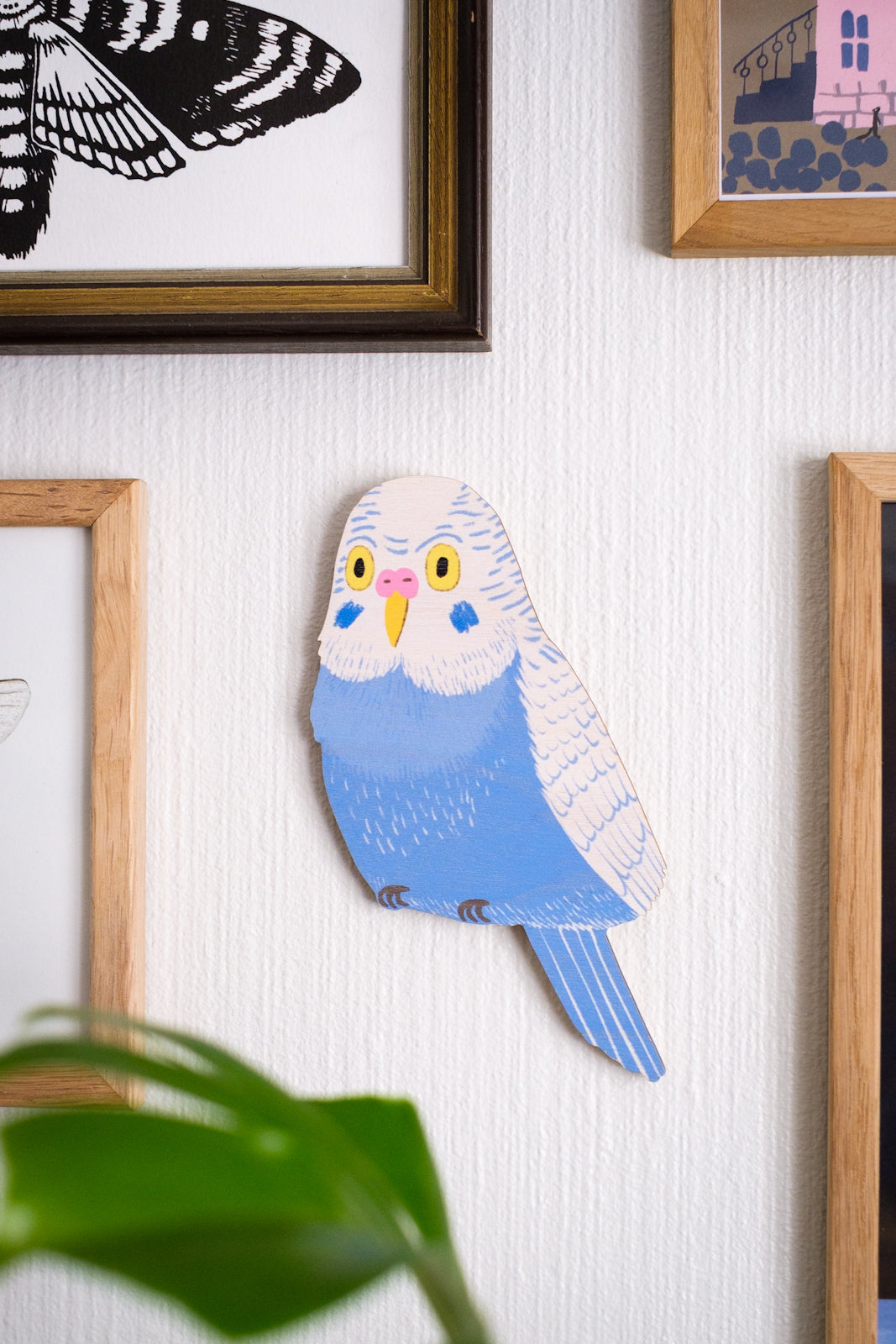 Budgie Blue XS wooden wall piece