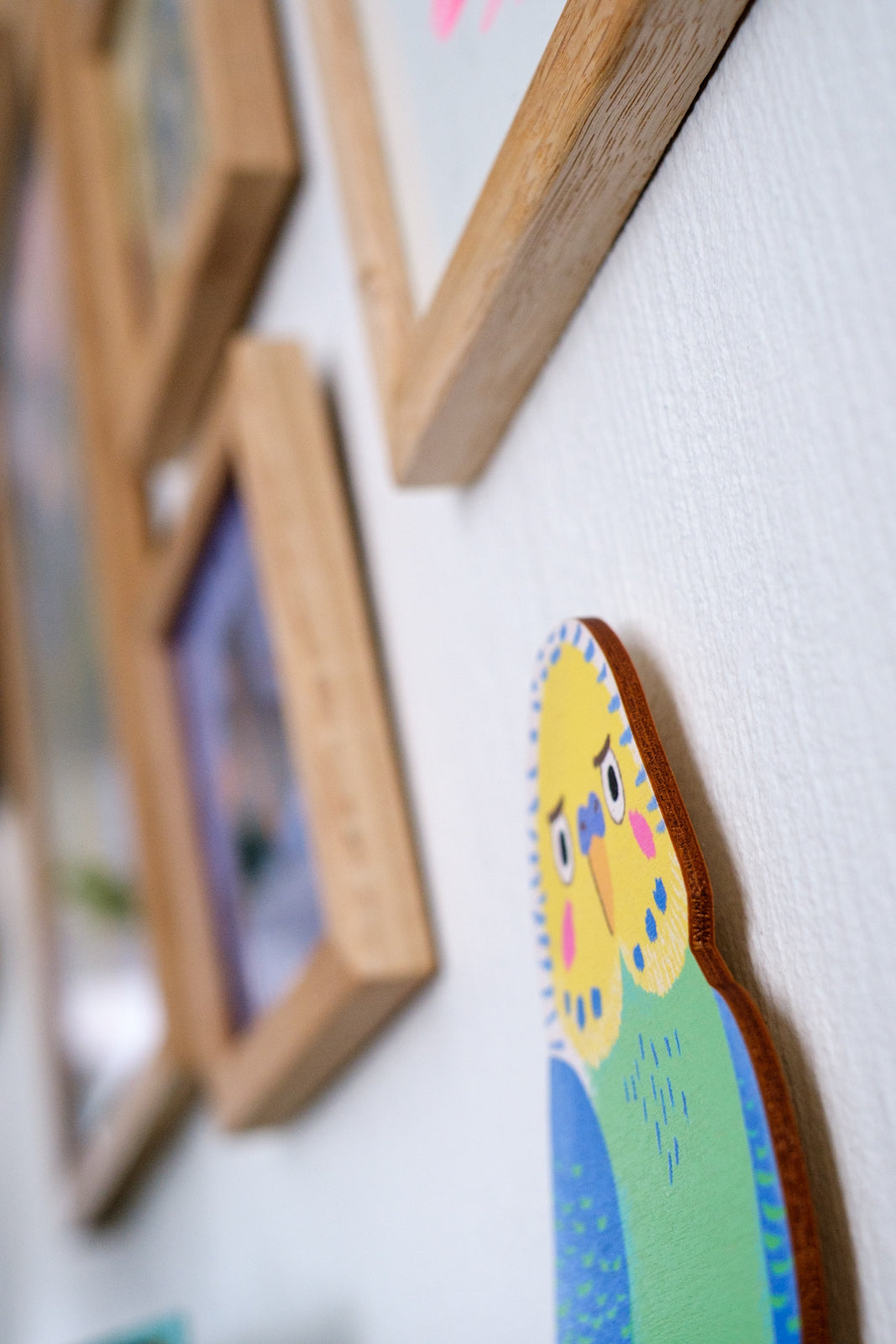 Budgie Green XS wooden wall piece