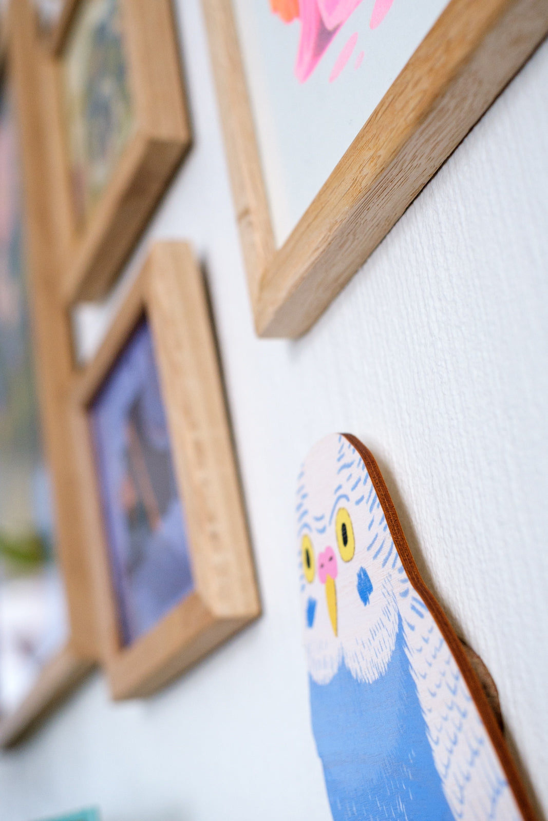 Budgie Blue XS wooden wall piece