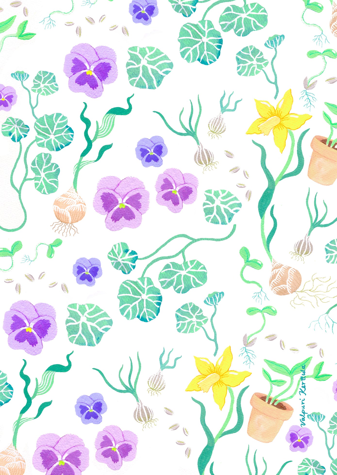 Spring Garden kitchen towel