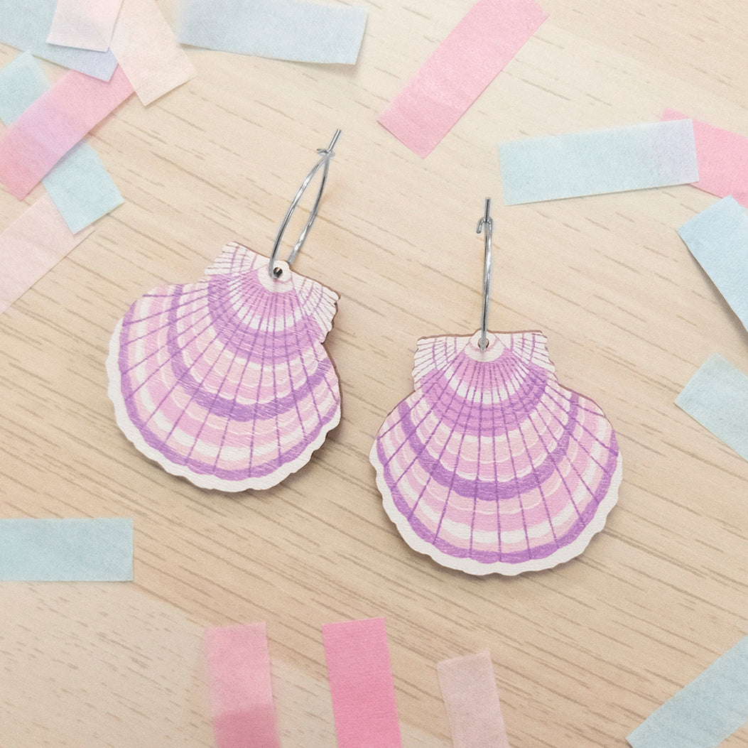 Seashell Purple M earrings