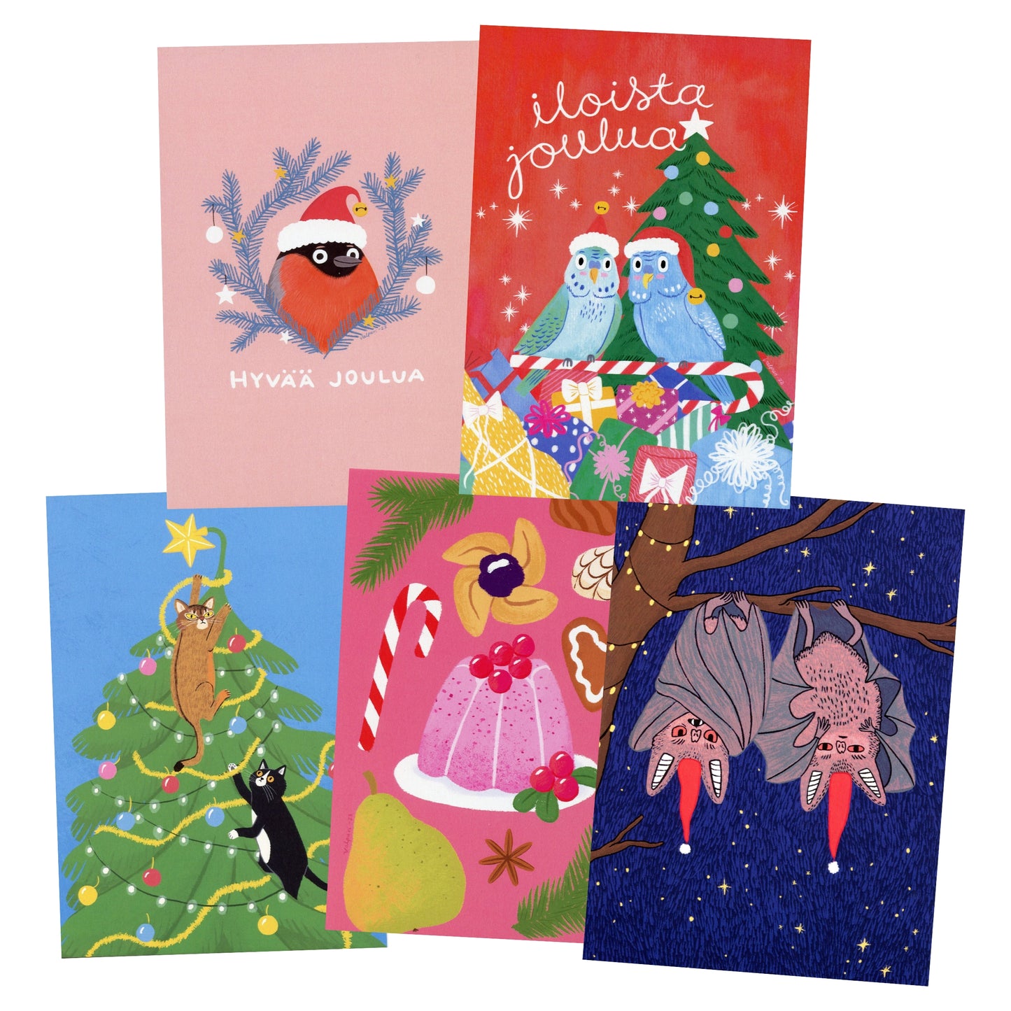 SPECIAL set of 5 Christmas postcards