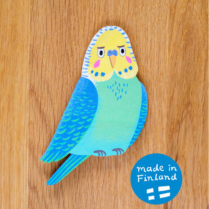 Budgie Green XS wooden wall piece