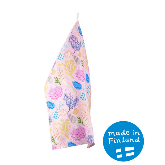 Seashells Pink kitchen towel