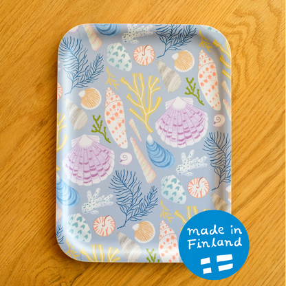 Seashells wooden tray