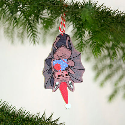 Lepakko wooden christmas ornament