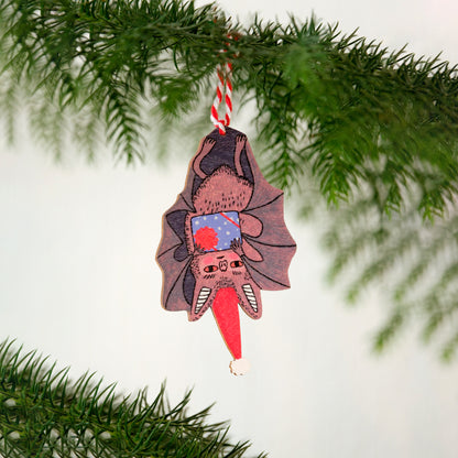Lepakko wooden christmas ornament