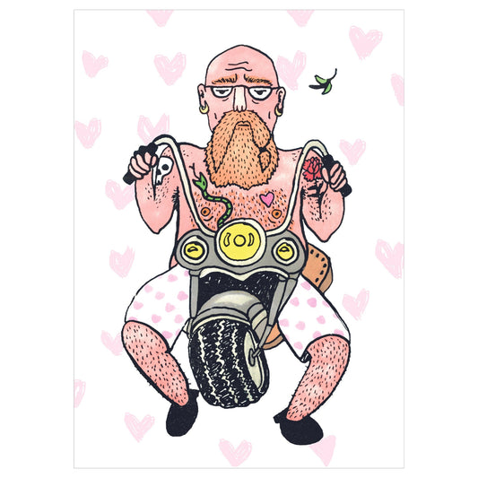 Lonely Biker postcard