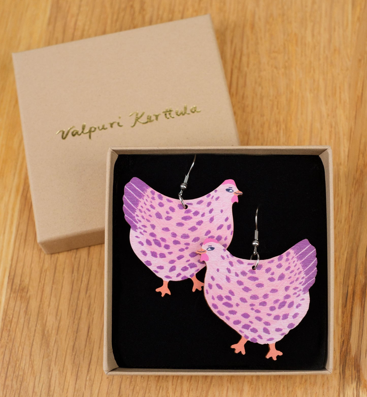 Crafty Chicken Pink earrings