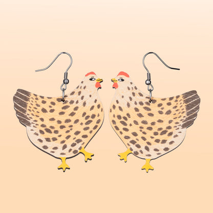 Crafty Chicken Tan earrings
