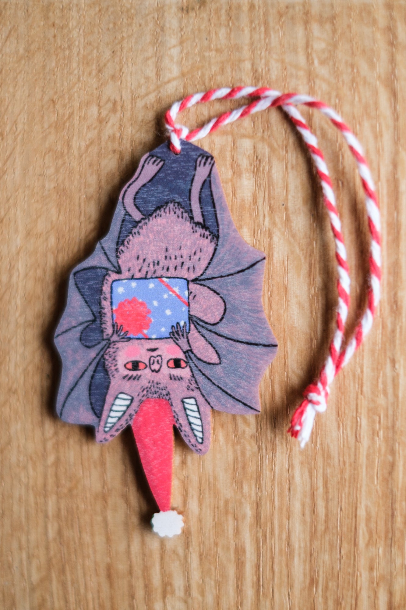 Lepakko wooden christmas ornament