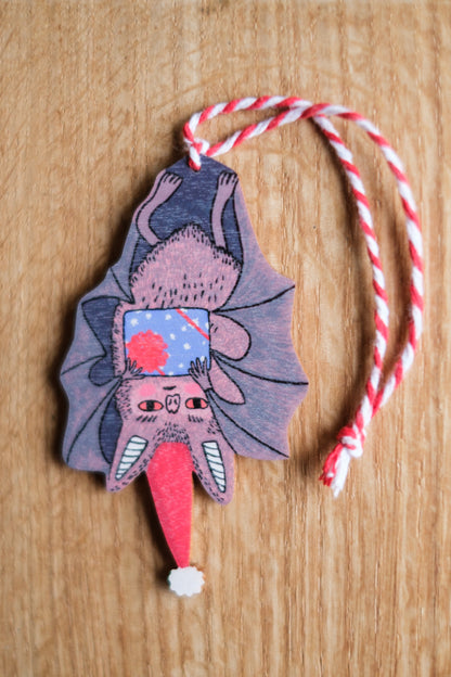 Lepakko wooden christmas ornament