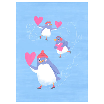 Penguin Valentine postcard