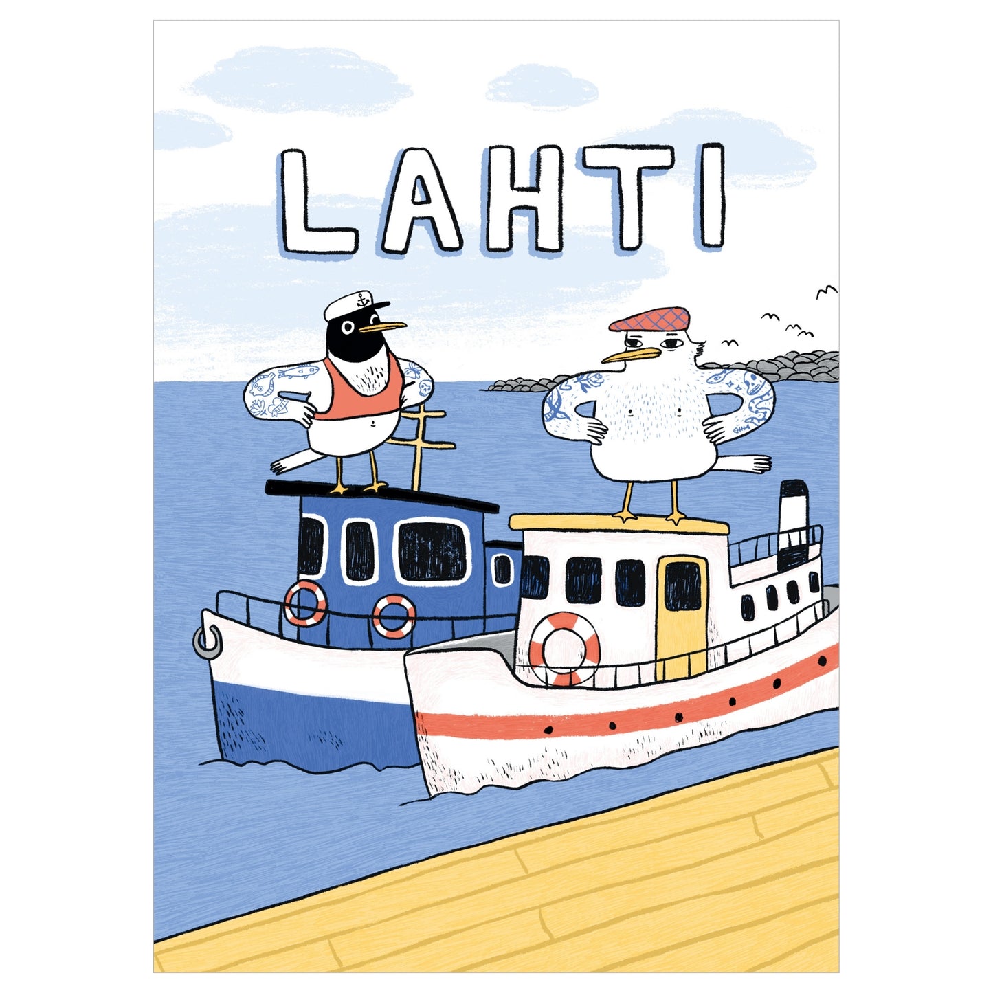 Lahti lokit postcard