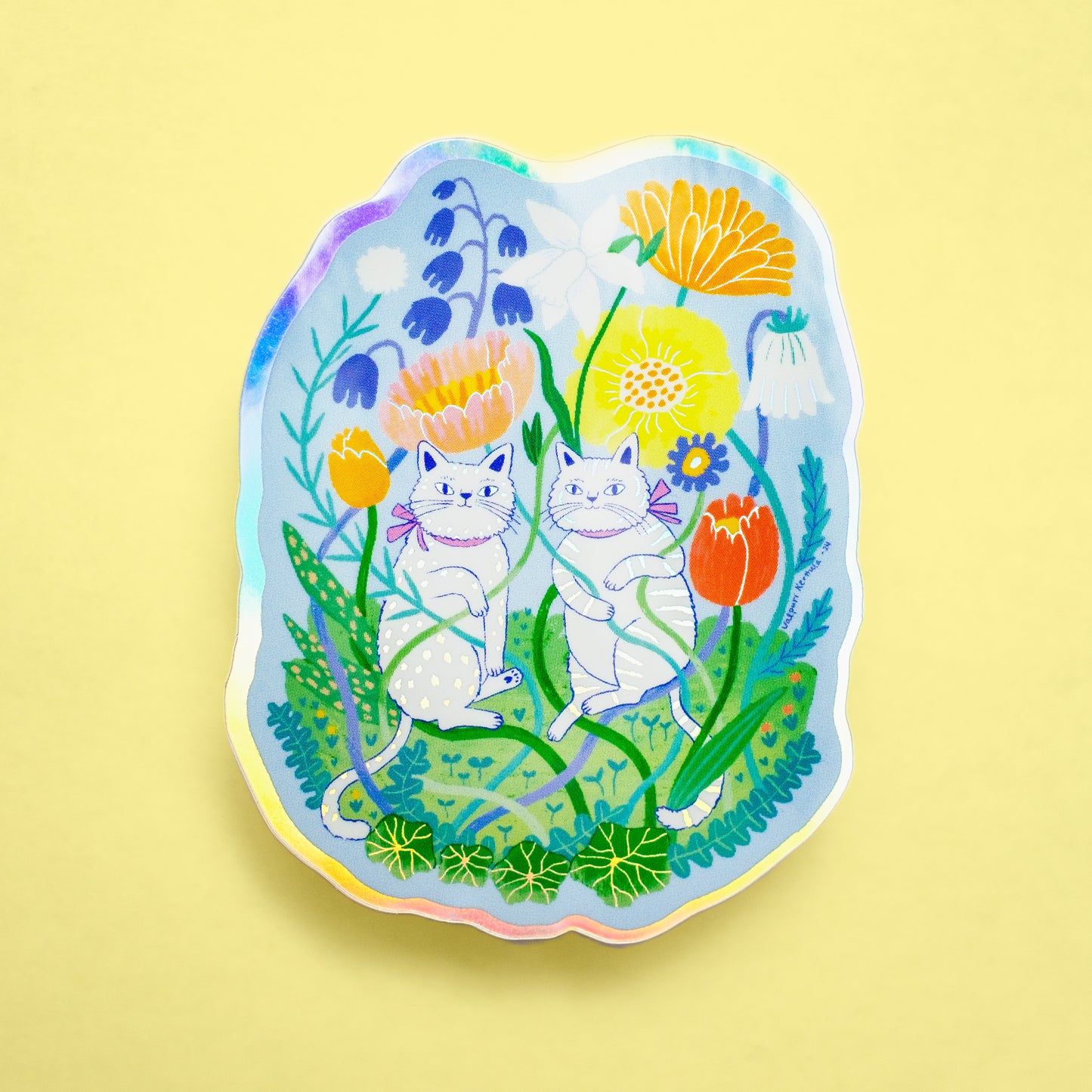 Cats and Flowers sticker