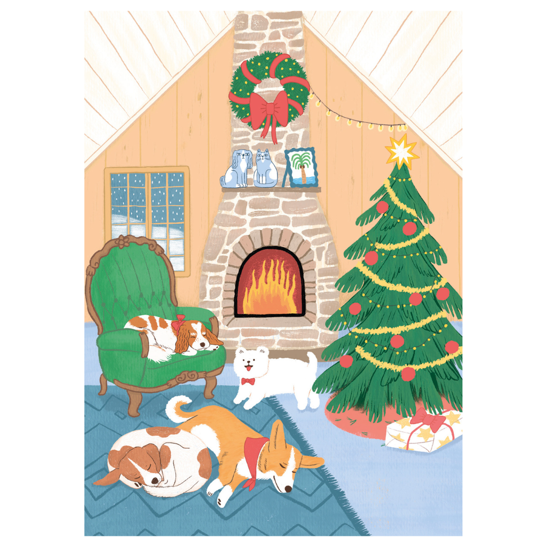 Koirien joulu postcard
