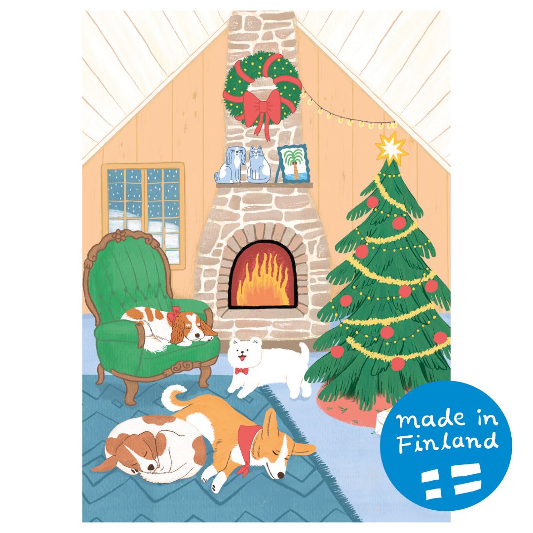 Koirien joulu postcard