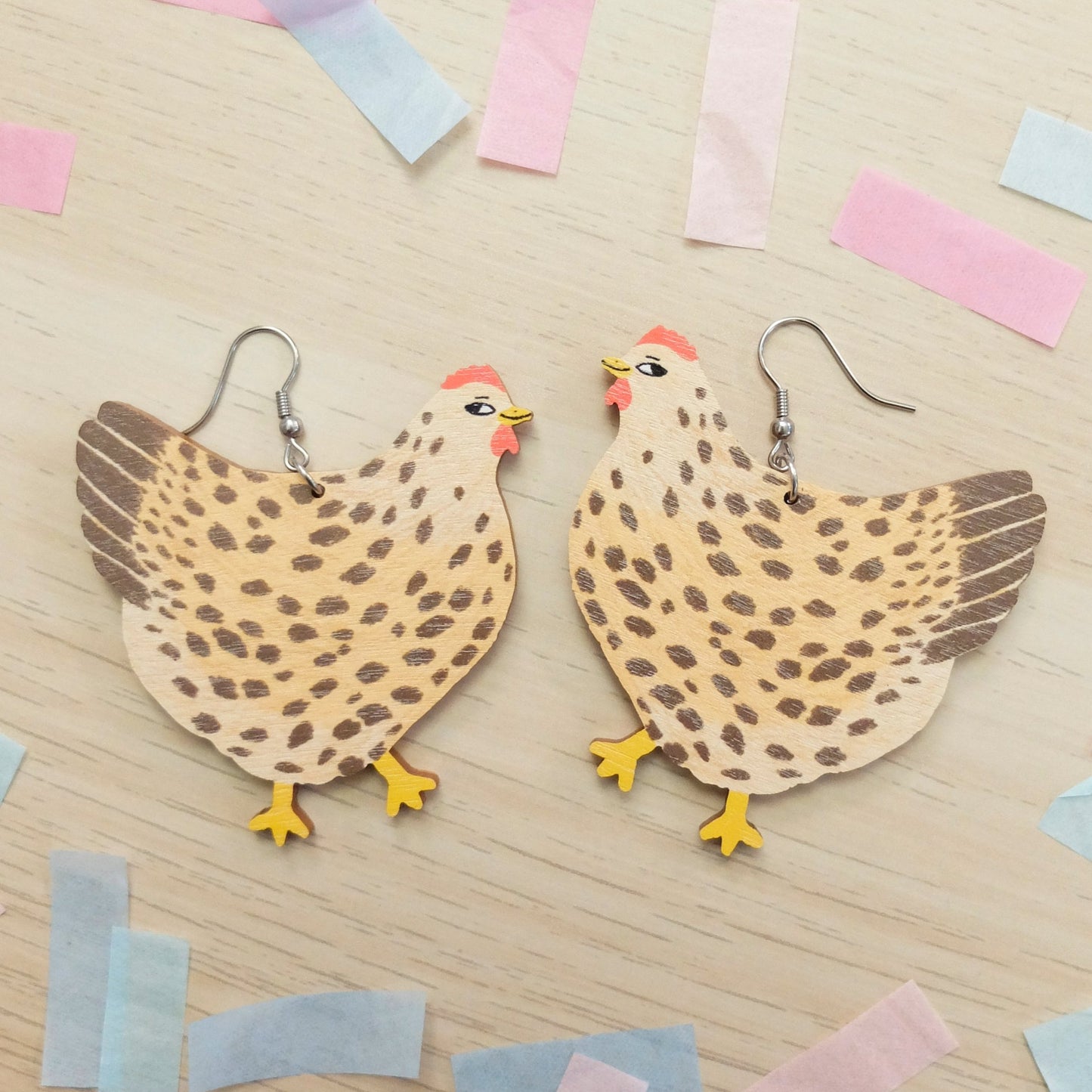 Crafty Chicken Tan earrings