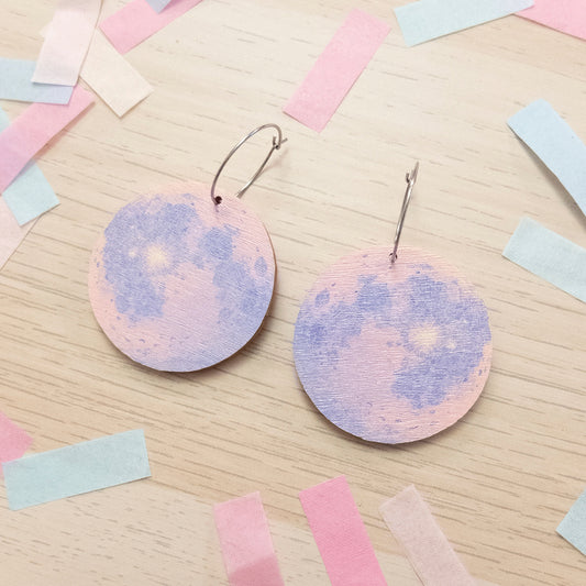 Full Moon Pink LARGE earrings