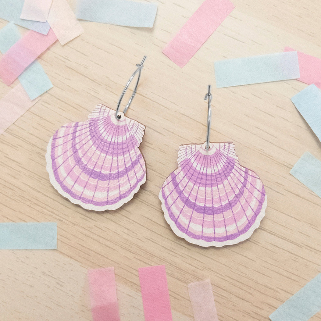 Seashell Purple earrings