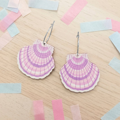 Seashell Purple M earrings